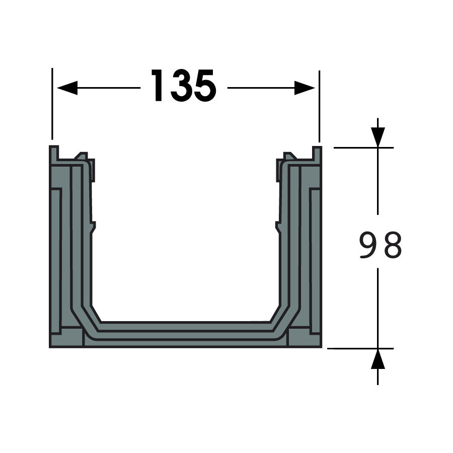 gop A-15 Markränna L:1000 B:136 H:98 mm