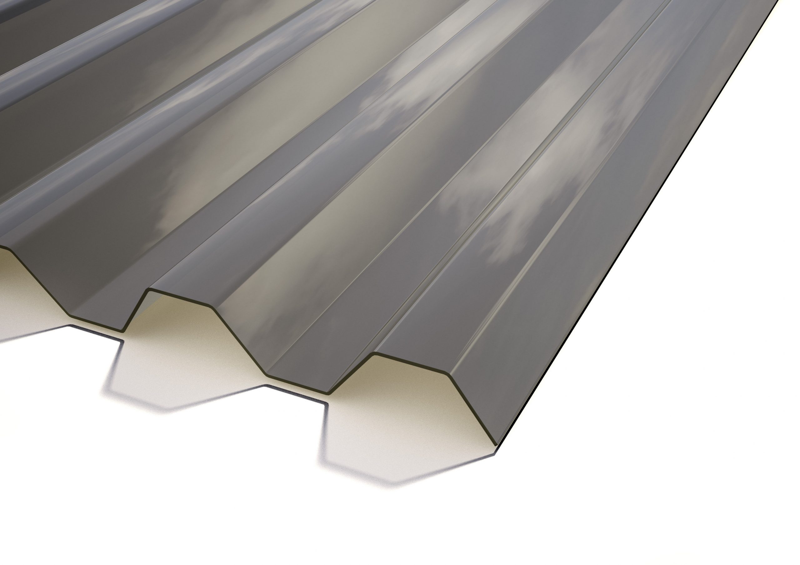 1124 Suntuf Korrugerad Plast 76/18 Rök - Bild 1