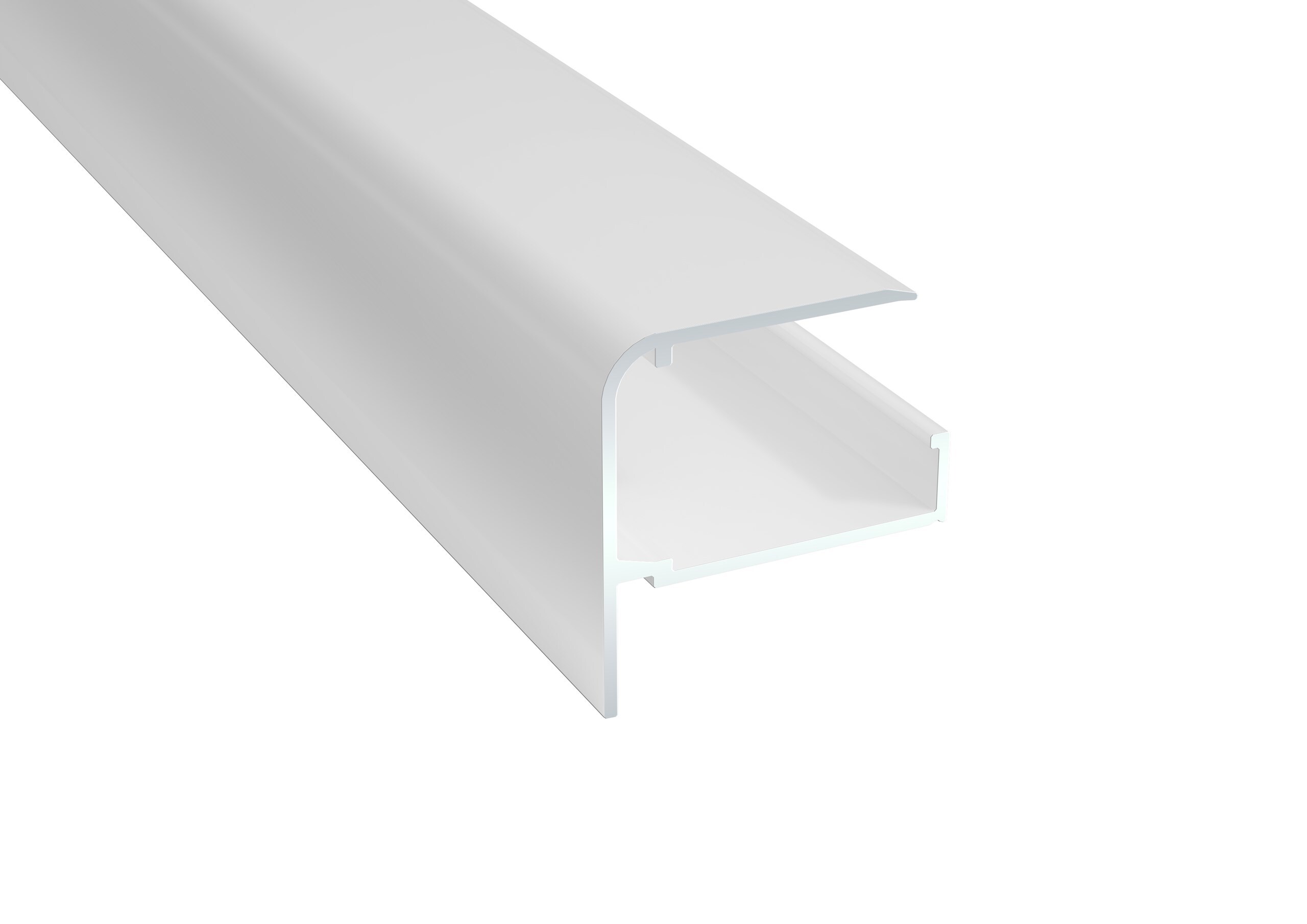 4341 Framkantsprofil Plasttak 10 mm Vit L:4410 mm - Bild 1