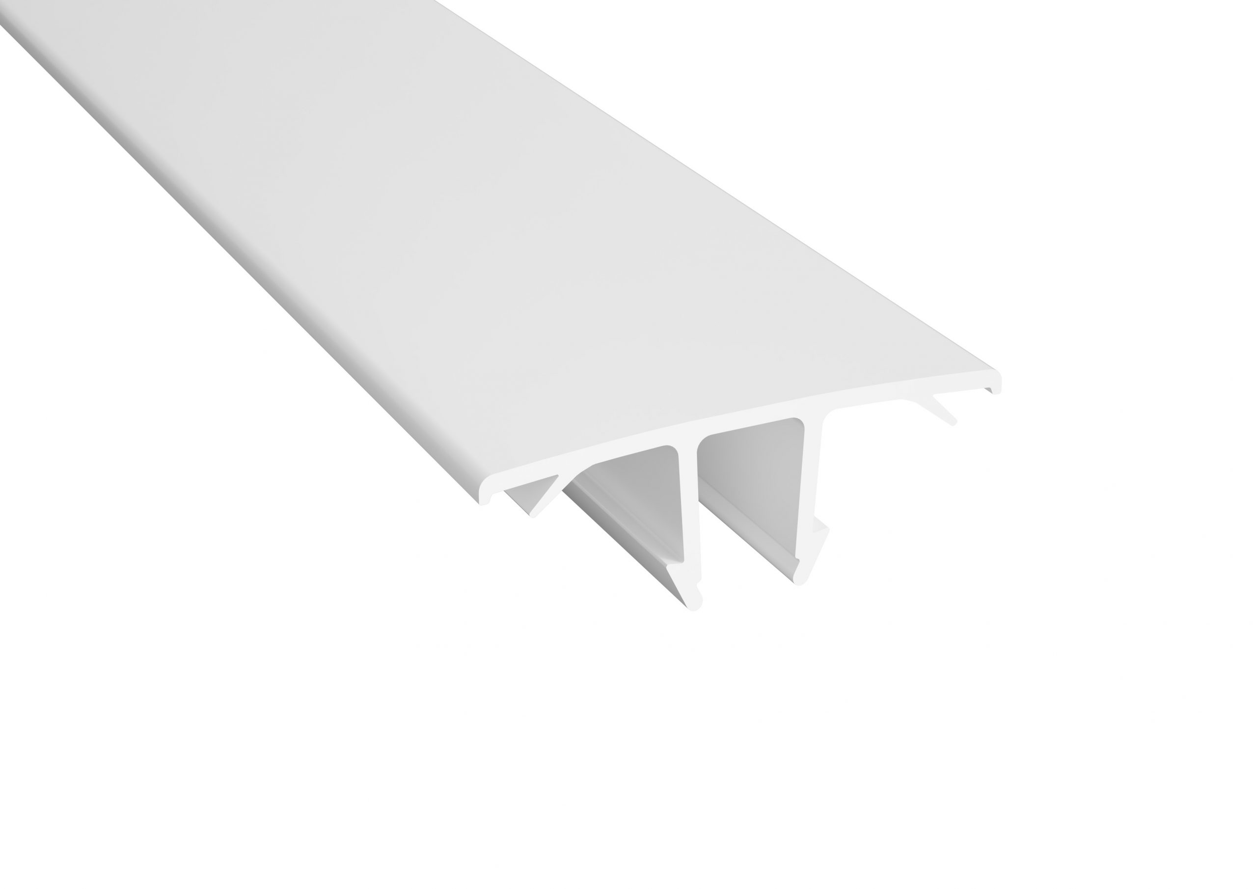 4371 Profilöverdel Plasttak Täcklock 10/16/32 mm Vit L:3500 mm - Bild 1