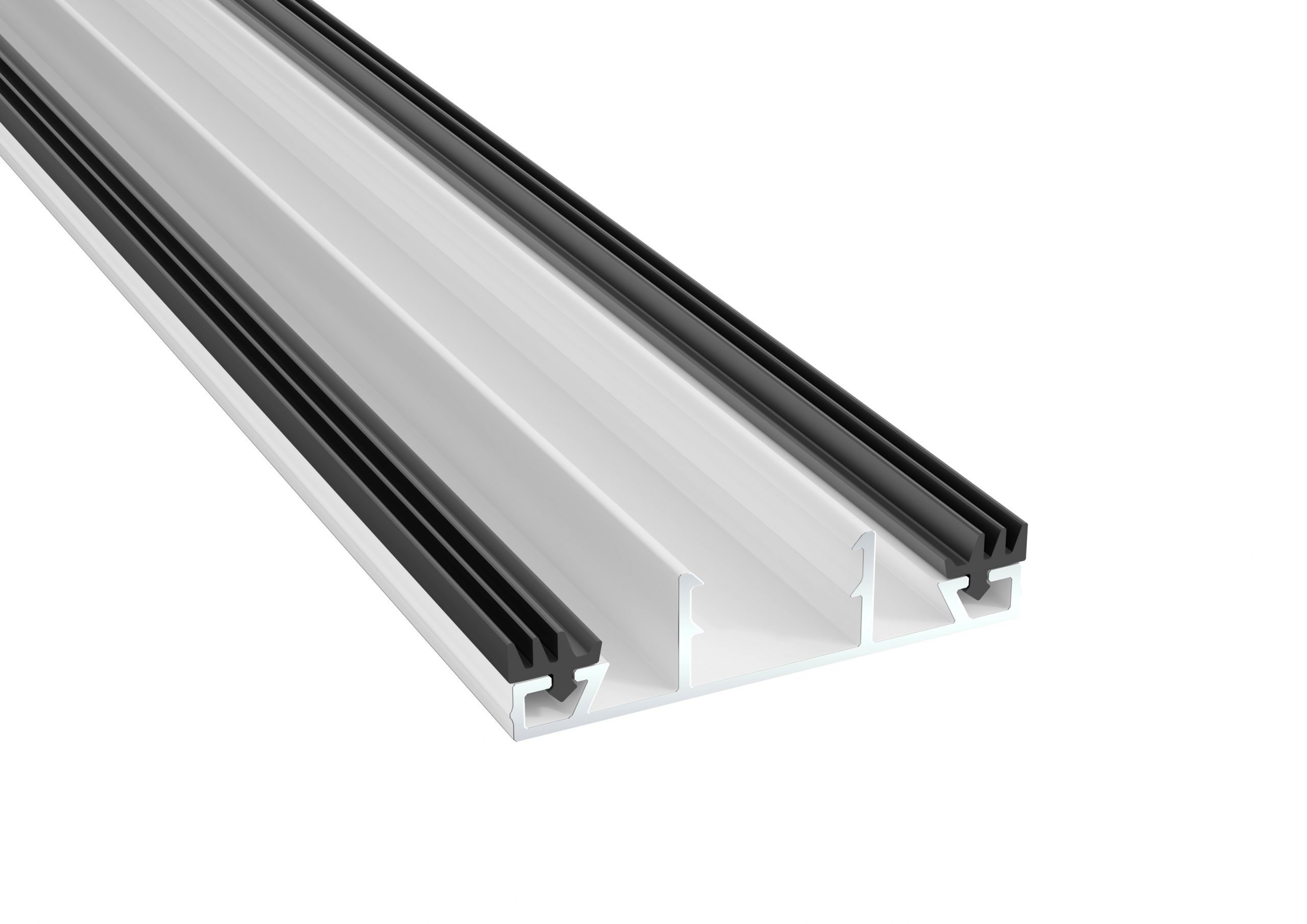 4372 Profilunderdel Mitt Plasttak 10/16 mm Vit Alu - Bild 1