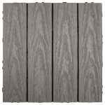 Woodlon Golvplattor Träkomposit Light Grey 4-pack 300x300x22,2 mm