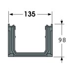 A-15 Markränna 1000x136x98 mm med galvaniserat stålgaller - Bild 2