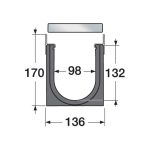 C-250 Markränna 1000x136x170 mm med gjutjärnsgaller - Bild 3